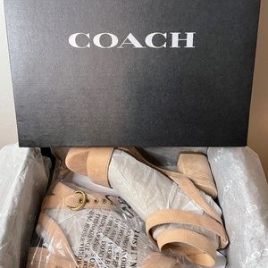 COACH tan suede sandals